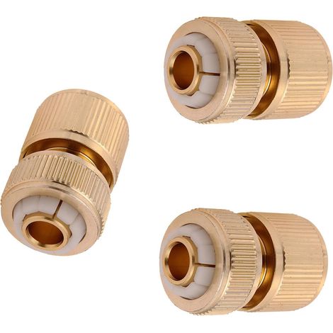 Dapetz ® 3pcs Garden Hose Quick Connector, Female Brass Garden Hose Connector, 1/2 inch Quick Connect Fitting 1/2" Hose Pipe Tap Adaptors Connectors for Watering,Gardening, Car Washing (1/5)