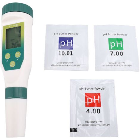 Testeur de Qualité de l'Eau 5 en 1 PH Mètre Électroconductivité TDS Salinité pour Aquarium -KZQ