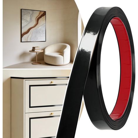 Moulure Adhésive Flexible 6,1m x 25.4mm Noir (1/5)