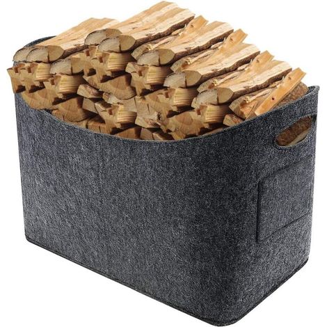 53x30x40cm Panier à Bûches en Feutre Pliable Grand Sac de Rangement Corbeille 60L Porte-journal pour Bois, Jouets, Journaux, Faire du Shopping (1/5)