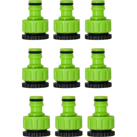 Dapetz ® 9 Pack Garden Hose Tap Connector, 1/2" & 3/4" BSP Threaded Faucets Kitchen Tap Connector Outdoor Garden Watering Fitting Quick Connector Set (1/5)