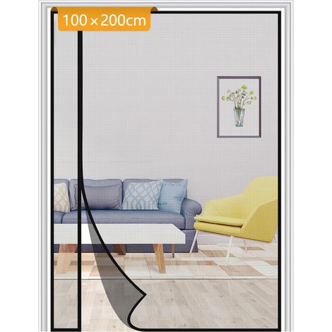 Magnetisches Fliegengitter für Balkontür 100x200cm, ohne Bohren, seitliche Öffnung (1/5)