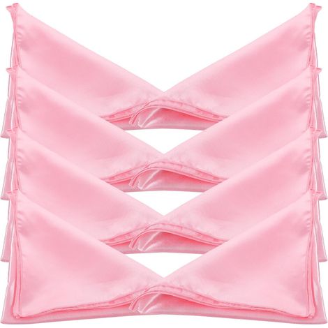 8pcs Serviettes en Satin pour Mariage et Restaurant, Douces et Confortables, Absorbantes, Couleur Rose Élégante pour Fête et Usage Quotidien (1/5)