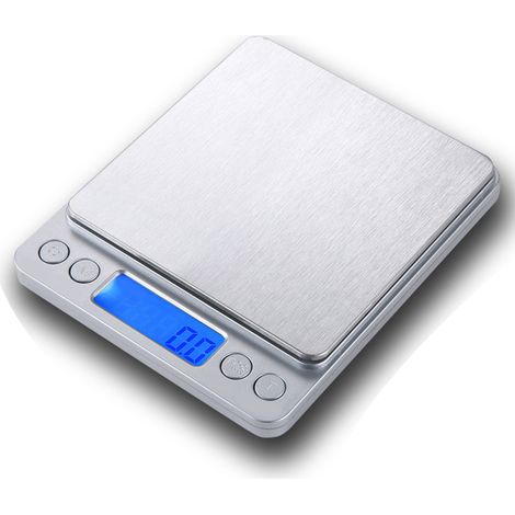 Balance numérique de précision (500 g / 0,01 g) avec 2 plateaux, idéale pour les bijoux. Fonction tare. Elle permet de peser les aliments en grammes et en onces. (1/5)