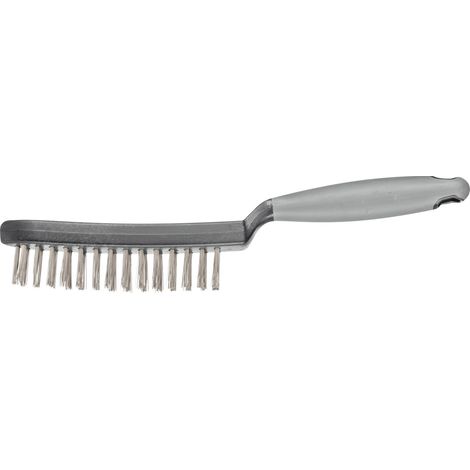 PFERD TOOLS Handbürste mit Kunststoffkörper und ergonomischem Griff HBUP 2reihig Edelstahl-Draht-Ø0,40 10 Stk