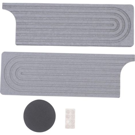 Tapis de robinet en terre de diatomées en forme de U, à séchage rapide, absorbant l'eau, avec pieds surélevés, pour la cuisine et la salle de bain, gris foncé. (1/5)