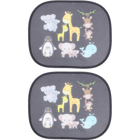 Lot de 2 pare-soleil de voiture à motifs de dessins animés pour vitres latérales, pare-soleil bébé pour bloquer les rayons UV-44x36x0.5cm (1/3)