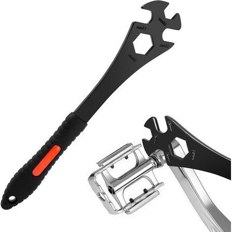 Clé à pédales 3 en 1 - 15/16/24 mm - Levier de 32 cm - Noir - Acier au carbone haute qualité - Pour pédales et boîtier de pédalier (1/5)