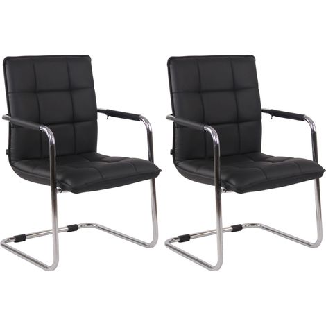 2er Set Stühle Gandia Kunstleder schwarz chrom