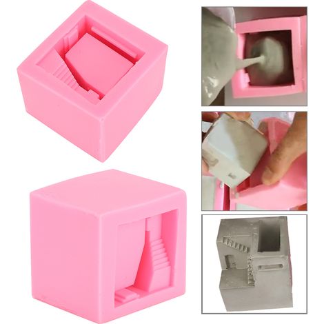 Moule en silicone 3D pour maison/villa, savon artisanal, moule en silicone liquide, moule à gâteau, pot de fleurs, moule en silicone pour béton BK2065