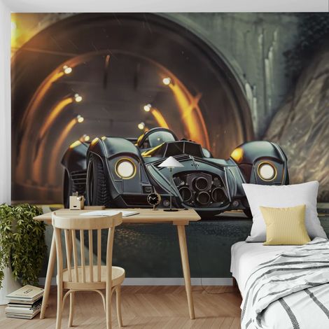Papier Peint Voiture - Supercar dans Tunnel Illuminé - 150 x 250 cm (1/2)