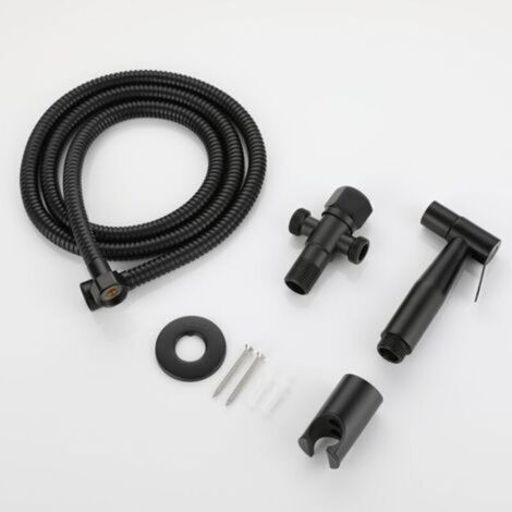 Schwarze Toilettenpistole aus Edelstahl 304 mit Boosterdüse zum Reinigen und Spülen