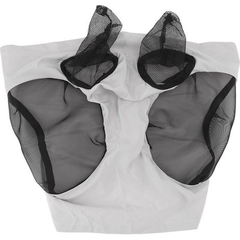 Masque anti-mouches pour cheval respirant avec protection des oreilles, équipement équestre gris élastique (1/5)