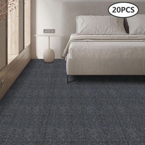 20 PCS Adsorption tapis auto - adhésif, 50x50 cm antidérapant plancher commercial auto - adhésif, maison, bureau, salle de jeux (gris foncé) (1/5)