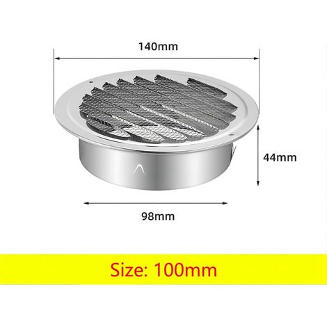 Acier Inoxydable Rond Grille de Ventilation de Tuyau D'échappement 160mm, Capot de Sortie D'air, Grille D'évacuation D'air Ronde, Hotte de Désenfumage Avec Moustiquaire (1/5)