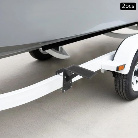 2pcs Frame Mounted Trailer Step Boat Trailer Step Yacht Trailer Step 300lbs Capacity (1/5)