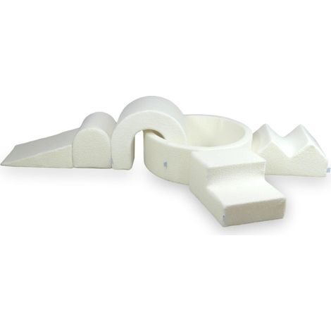 Aire de jeux en mousse avec piscine ronde 90x30 Boucle Blanche + 5 éléments sans ballons (1/5)