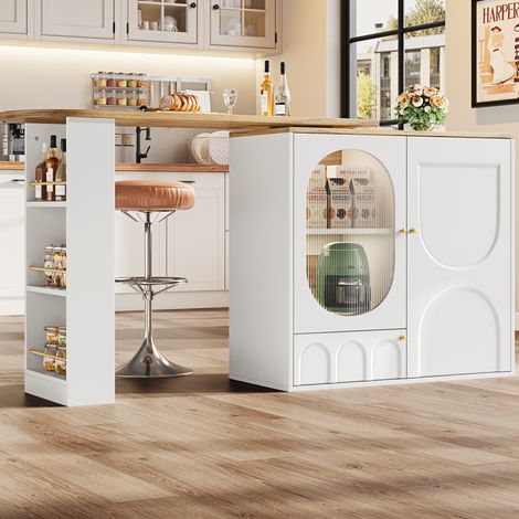 Tisch Esstisch Küchentisch drehbar 138 cm weiß OKMYHOME (1/5)