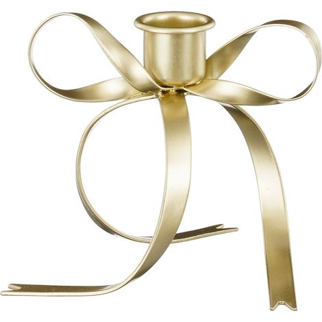 PORTACANDELA ORO A FIOCCO PER CANDELE A STELO 12X10 CM EDELMANN
