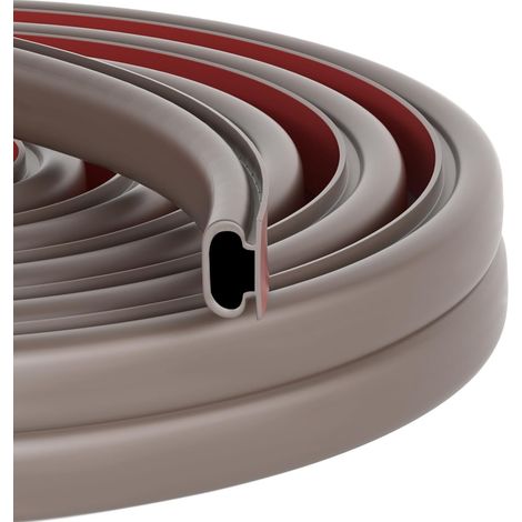 Door Seal Self-Adhesive Rubber Seal for Door and Window Frames, Waterproof Sealing Strip Sound Insulation, Brown, 7 m