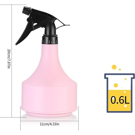 Flacons pulvérisateurs en plastique, flacons pulvérisateurs vides, pulvérisateurs à pompe rechargeables, pulvérisateurs pour plantes, jardin, cuisine, intérieur – Rose 500 ml (1/4)