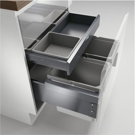 Naber Cox® Base 360 K/600-2 mit Base-Board, Abfallsammler für Frontauszüge, ohne Biodeckel, anthrazit (1/3)