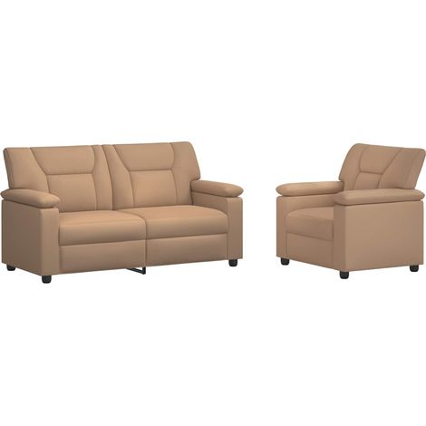Ensemble de Canapés 2 pcs Cappuccino Simili cuir vidaXL