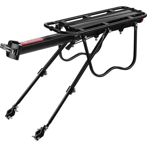 Porte-bagages pour VTT, réglable, installation rapide pour VTT avec charge maximale de 50 kg pour diamètre du tube de selle inférieur à 32 mm, en alliage d'aluminium,Avec ailes latérales (amovibles) (1/4)