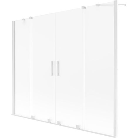 Mexen Velar Duo mampara de bañera corredera de 2 hojas 180 x 150 cm, escarchado, blanco - 896-180-000-32-20 (1/2)