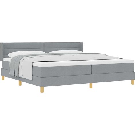 Maison Exclusive - Letto a molle con materasso Grigio chiaro 200 x 200 cm Tessuto (1/5)