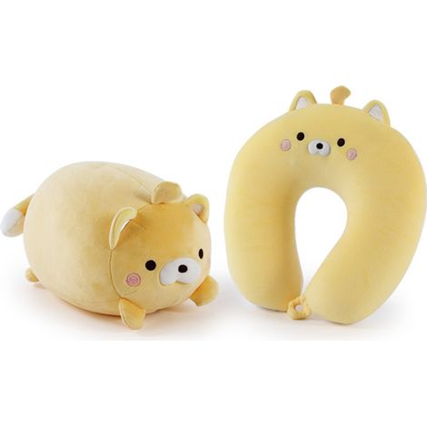 Coussin multifonction en forme de U pour chat, coussin de nuque en peluche super doux, idéal pour l'école ou le bureau (1/4)