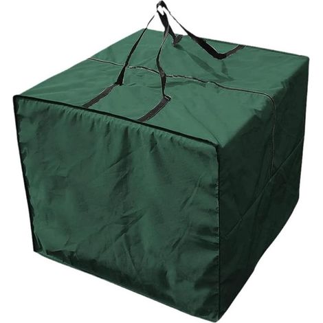 Sacs de rangement, sacs de rangement imperméables avec fermeture éclair et poignées, adaptés aux meubles de jardin intérieurs et extérieurs, aux arbres de Noël, etc. (vert) (1/5)
