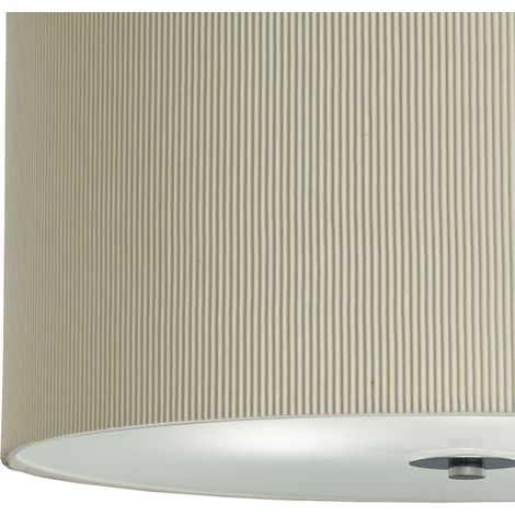 Ciondolo Drum 3Lt - Tessuto plissettato beige e metallo cromato (1/5)