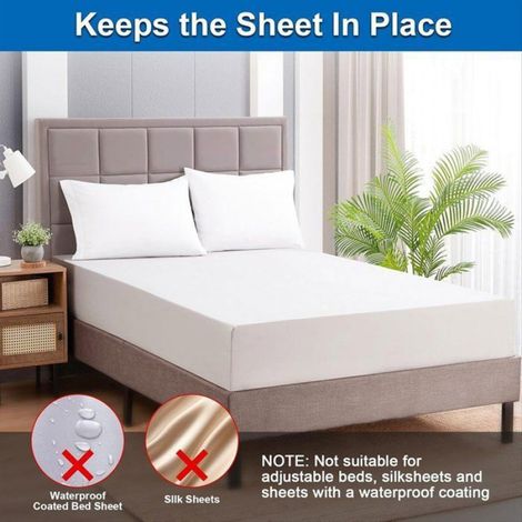 4 Sangles de Fixation pour Draps de Lit Adaptées Aux Matelas Fins Attaches pour Draps de Lit pour Coins Très Résistantes (1/5)