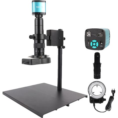 Microscopio video industriale, telecamera 4K 48MP, opzioni di zoom versatili, kit completi 180X (1/2)