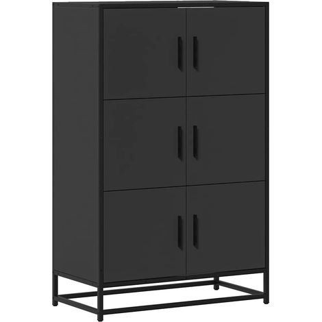 Maison Exclusive - Credenza Nera 68x35x106,5 cm Legno Multistrato Metallo