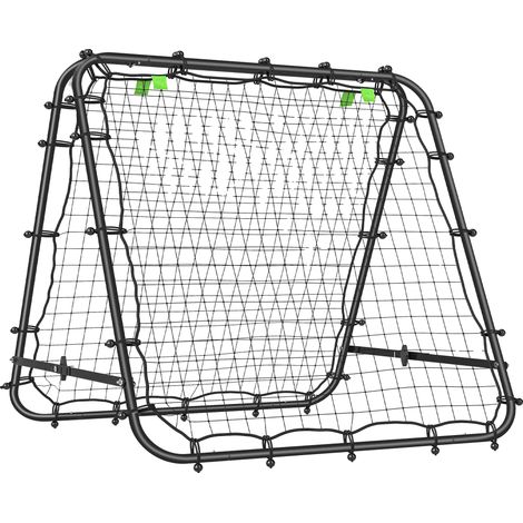 Rebondisseur de football, angles réglables, cadre en acier durable, noir (1/2)