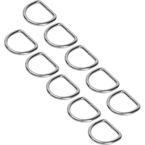 Set mit 10 nahtlos geschweißten D-Ringen aus Edelstahl 316 für Surfbretter und Kajaks. Abmessungen: 6 mm, 45 x 37 x 6 mm (1,8 x 1,5 x 0,2 Zoll). (1/5)