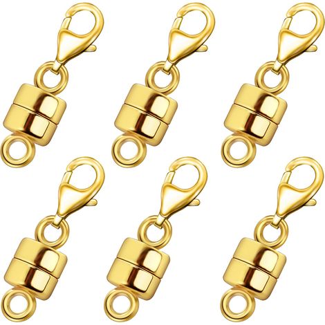 Fermoir magnétique pour bijoux avec mousqueton, fermeture sécurisée pour colliers et bracelets, or et argent