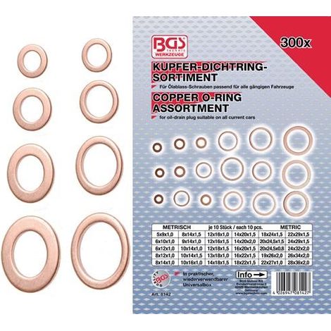 BGS Kupferdichtringsortiment 300-teilig