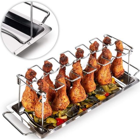 Griglia per pollo - Ideale per grigliare - Realizzata in acciaio inossidabile (1/5)