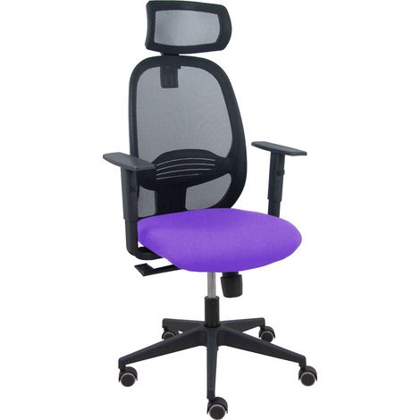 Silla Cilanco negra malla negra asiento bali lila brazo regulable cabecero regulable