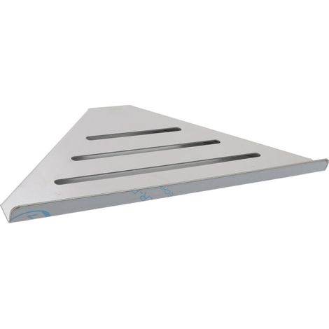 Panier de rangement triangulaire suspendu en acier inoxydable, salle de bain avec étagère de rangement (triangulaire brossé monocouche perforé) (1/4)