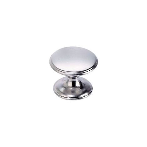 Bouton zamac - Décor : Nickelé mat - Diamètre : 33 mm - Hauteur : 24 mm - Matériau : Zamac - DECAYEUX