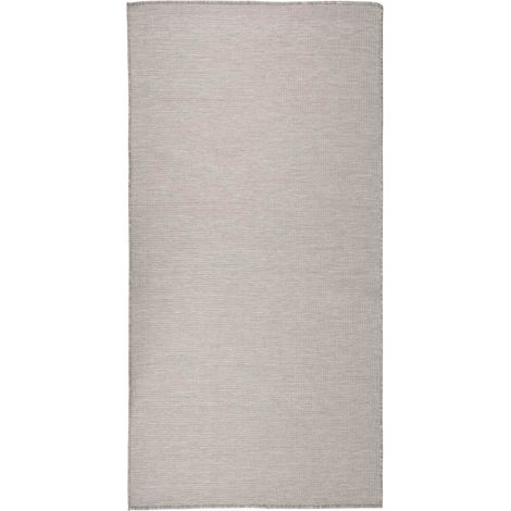Tapis extérieur à tissage plat Terrasse Salon Cuisine - Tapis de jardin 100x200 cm Taupe BV928616 - BonneVie (1/5)