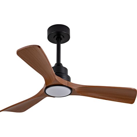 Ventilador de techo de 42'' con luz LED regulable y mando, DC, nogal negro (1/5)