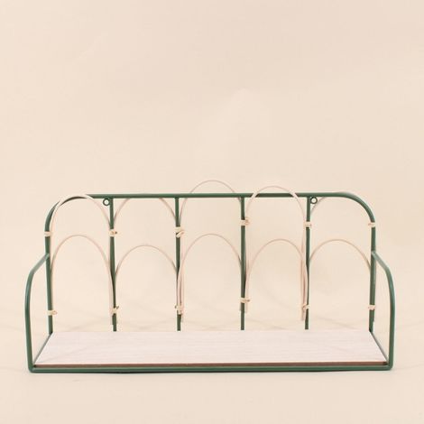 Etagère murale en rotin et métal 45cm (1/5)