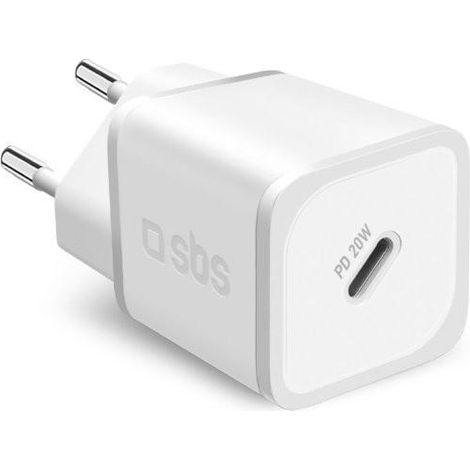 SBS TETRGAN1C20W Ladegerät für Mobilgeräte Kopfhörer, Tragbarer Lautsprecher, Smartphone, Smartwatch, Tablette Weiß AC Schnellladung Drinnen