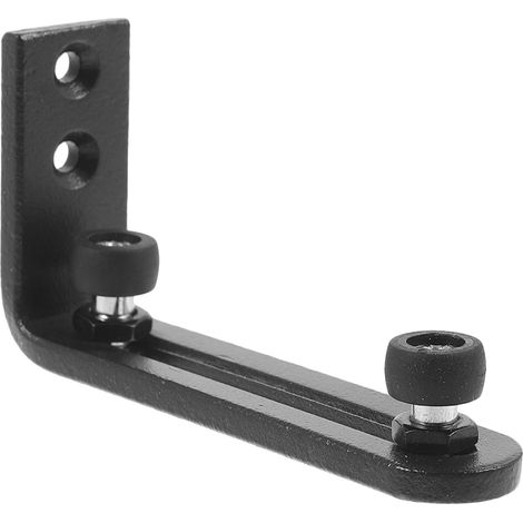 Guide de sol pour porte de grange coulissante noir, réglable (1/5)