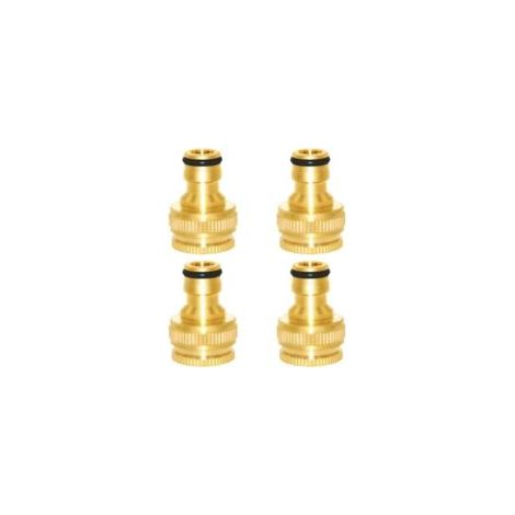 Adaptador para manguera de agua de lavadora - apto para lavadoras y mangueras de agua - 4 piezas, dorado, interfaz doble de 4/6 puntos - Crezuo